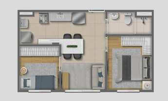 Imagem 4: Parque Creta | Construtora Markinvest | Construção | 32 metros | 02 dormitórios