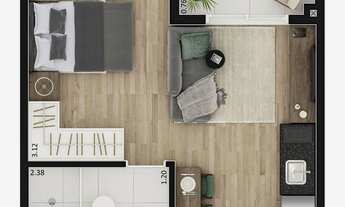 Imagem 4: Vinx Connect Paulista Construtora Vinx Construção 24 metros Studios com varanda