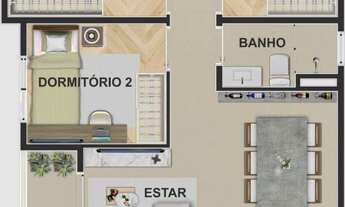 Imagem 4: Sol Clube Maia | Construtora Sol | Construção | 58 metros | 03 dormitórios | varanda