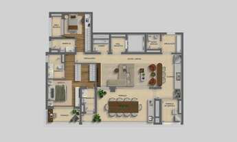 Imagem 4: Monã Mooca Construtora Diáogo Construção 136 metros 03 suítes varanda gourmet