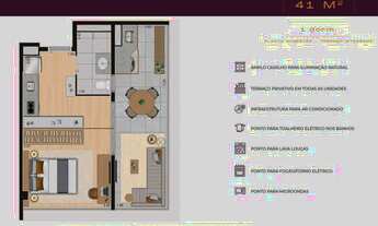 Imagem 4: Voxx Itaim Construtora Barbara Construção 41 metros 01 dormitório com varanda
