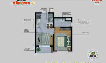 Imagem 4: Plano & Vila Ema | Construção | 27 metros | 01 suíte | com varanda
