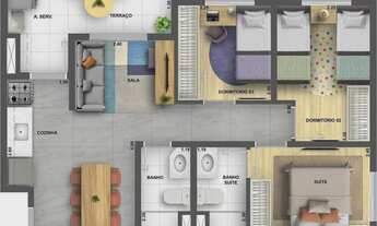 Imagem 4: Like Campo Limpo | Construtora Cury | Construção | 56 metros | 03 dormitórios | suíte