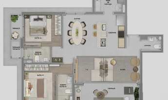 Imagem 4: Brisea Moema | Construtora Somattos | Construção | 105 metros | 03 dormitórios | suíte