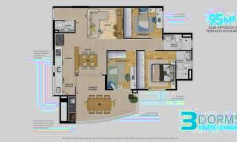 Imagem 4: Residencial Leon Construtora Balbás Construção 95 metros 03 dormitórios suíte