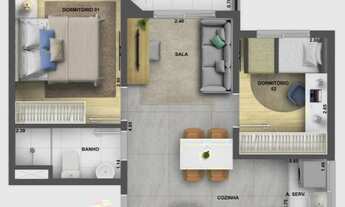 Imagem 4: Dez Butantã | Construtora Cury | Construção | 38 metros | 02 dormitórios | com varanda