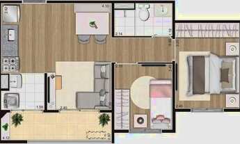 Imagem 4: Vision Campestre Construtora Econ Construção 43 metros 02 dormitórios varanda