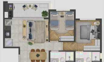 Imagem 5: Ayna Ipiranga | Construtora Engelux | Construção | 50 metros | 02 dormitórios | suíte