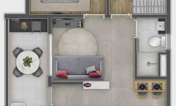 Imagem 4: Flag Ipiranga Construtora REV3 Construção 43 metros 02 dormitórios com varanda