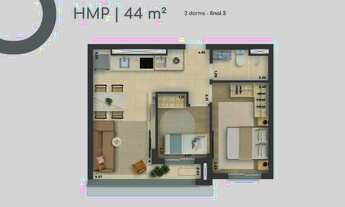 Imagem 4: Pleno Urban | Construtora Caucaso | Lançamento | 44 metros | 02 dormitórios