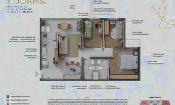Imagem 6: Signature Barra Funda Residence Riva | Construção | 58 metros | 03 dormitórios | suíte