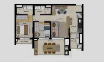 Imagem 4: Vitrine Tatuapé Construtora Diálogo Construção 68 metros 02 dormitórios suíte