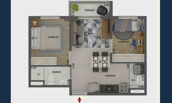 Imagem 4: Alto São Domingos | Construtora Cury | Construção | 37 metros | 02 dormitórios