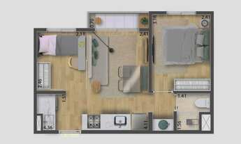 Imagem 6: View Line Lapa Construtora Viewco Construção 35 metros 02 dormitórios varanda