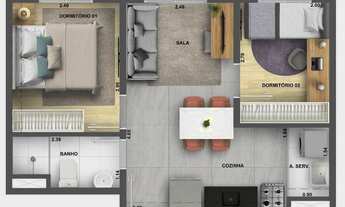 Imagem 4: Dez Butantã | Construtora Cury | Construção | 34 metros | 02 dormitórios