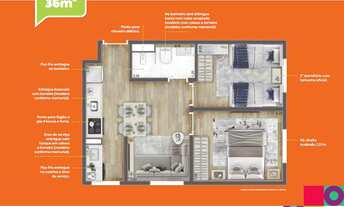 Imagem 5: Pop Granja | Construtora BP8 | Construção | 36 metros | 02 dormitórios | sem varanda