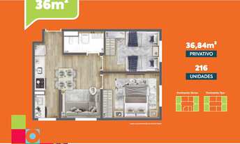 Imagem 4: Pop Granja | Construtora BP8 | Construção | 36 metros | 02 dormitórios | sem varanda