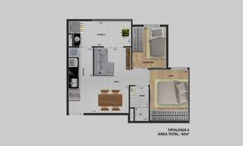 Imagem 4: Audace Modern Living | Construtora Yonder | Lançamento | 42 metros | 02 dormitórios