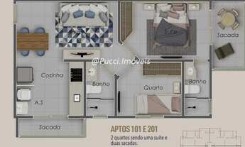 Imagem 3: FLAT/ ESTÚDIO BAIRRO SANTA MÔNICA - COM SUÍTE - SACADA