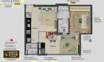 Imagem 2: Apartamento com 1 dormitório à venda, 46 m² por R$ 583.000,00 - Jardim Apolo - São José do