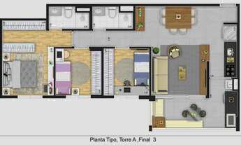 Imagem 6: APARTAMENTO DE 80M², 3 DORMITÓRIOS SENDO 1 SUÍTE, VARANDA COM 1 VAGA A VENDA - PLANALTO P