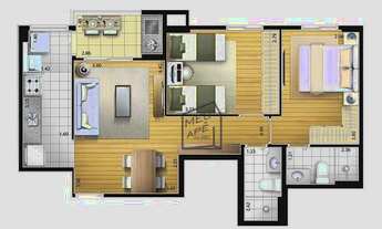 Imagem 4: Apartamento com 2 dormitórios à venda, 64 m² por R$ 463.382,70 - Fundação - São Caetano do