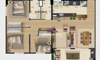 Imagem 2: Apartamento com 3 dormitórios à venda, 93 m² por R$ 644.000,00 - Vila Pantaleão - Caçapava