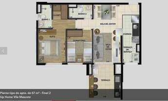 Imagem 6: Apartamento novo, 67m2, 2 dormitórios, suíte, 1 vaga - UPHOME Vila Mascote