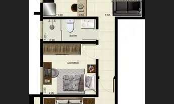 Imagem 4: Apartamento 50,34 m² - Jardim Paulista - Ribeirão Preto/SP - R$ 1.550,00