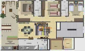 Imagem 2: Apartamento com 3 dormitórios à venda, 114 m² por R$ 750.000 - Balneário Cidade Atlântica