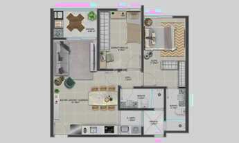 Imagem: Apartamento com 02 dormitório sendo 1 suíte