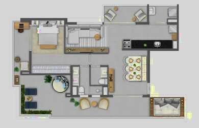 Imagem 2: Apartamento para aluguel possui 105 metros quadrados com 1 quarto em Pinheiros - São Paulo