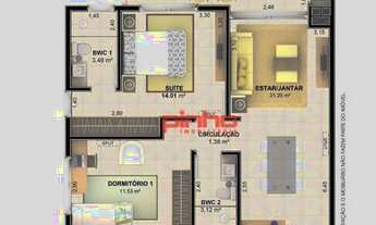 Imagem 2: Apartamento Novo com 2 dormitórios à venda, 104 m² - Centro - Palhoça/SC