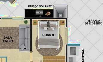 Imagem 3: Apartamento com 3 dormitórios à venda, 85 m² por R$ 709.904,00 - Caiçaras - Belo Horizonte