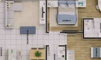 Imagem 2: Apartamento com 2 dormitórios à venda, 71 m² por R$ 461.357,85 - Concetto Campolim - Soroc