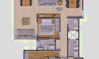 Imagem 3: Apartamento com 3 dormitórios à venda, 138 m² por R$ 636.400,75 - Indaiá - Caraguatatuba/S