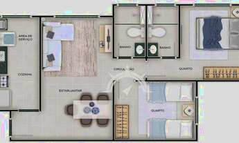 Imagem 6: PORTO NOBRE vende apartamento PORTO MONTENEGRO, de 2 dormitórios, sendo 1 suíte, na Região