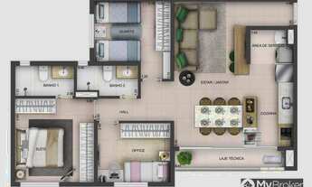 Imagem 7: Apartamento com 3 dormitórios à venda, 80 m² por R$ 555.000,00 - Setor Pedro Ludovico - Go