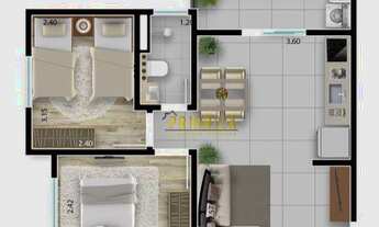 Imagem 5: Apartamento à venda, 44 m² por R$ 204.000,00 - Mirante Ipanema Residencial - Sorocaba/SP