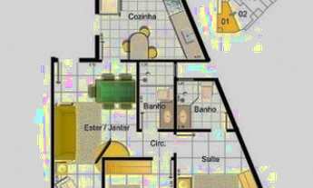 Imagem 4: Apartamento 02 Quartos com suíte - Edifício Ilha do Farol - Jardim Camburi - Vitória/ES