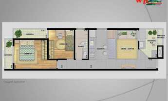 Imagem 4: Apartamento com 2 dormitórios à venda, 53 m² por R$ 416.000 - Parque das Nações - Santo An