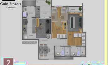 Imagem 2: APARTAMENTO DE 68M² COM 2 DORMITÓRIOS SENDO 1 SUÍTE NO CONDOMÍNIO RESIDENCIAL BELLACQUA AO