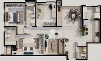 Imagem 4: Apartamento com 3 quartos sendo 1 suíte à venda, 97 m² por R$ 658.000 - Jardim Finotti - U