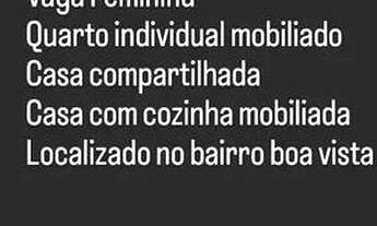 Imagem: Vaga feminina em quarto mobiliado individual