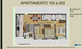 Imagem 4: Apartamento com 3 dormitórios à venda com 97.01m² por R$ 299.000,00 no bairro Weissópolis
