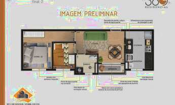 Imagem 3: Apartamento com 02 dormitórios à venda, 26 m² por R$ 199.000 - Chácara Seis de Outubro