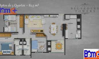 Imagem 6: Apartamento 3 dorms para Venda - Tibery, Uberlândia - 82m², 2 vagas