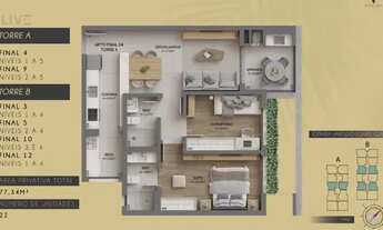 Imagem 5: LANÇAMENTO - APARTAMENTO 2 DORMITÓRIOS (01 SUÍTE) COM 77,18m² - Cacupé, Florianópolis - AP