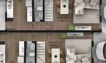 Imagem 3: Casa com 74m² e 2 dormitórios