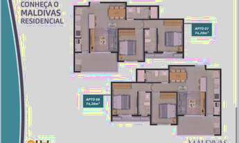 Imagem 7: Apartamento para venda com 74 metros quadrados com 2 quartos em Barra da Lagoa - SP